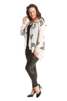 Chiffon Butterfly Print Sheer Cardigan Top cardigan WearAll Cream 14