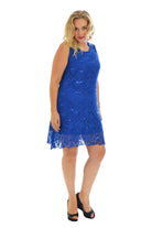 Floral Lace Sequin Ladies Sleeveless Party Dress Dress WearAll