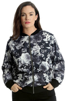 Rose Print Floral Bomber Jacket Top Jacket WearAll