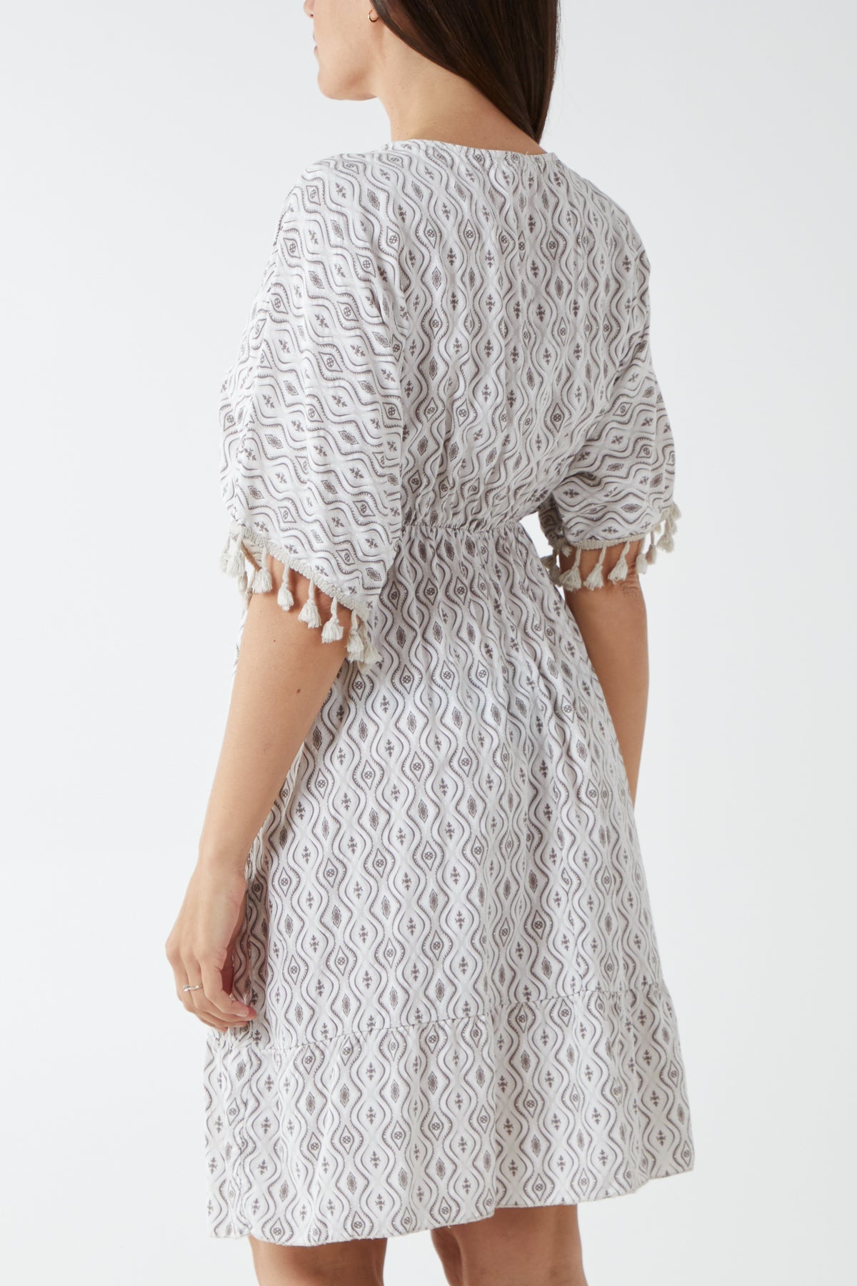 Geometric Tassel Trim Dress DMF2 WearAll