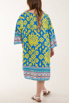 Embroidery V-Neck Printed Tunic Dress Dresses WearAll