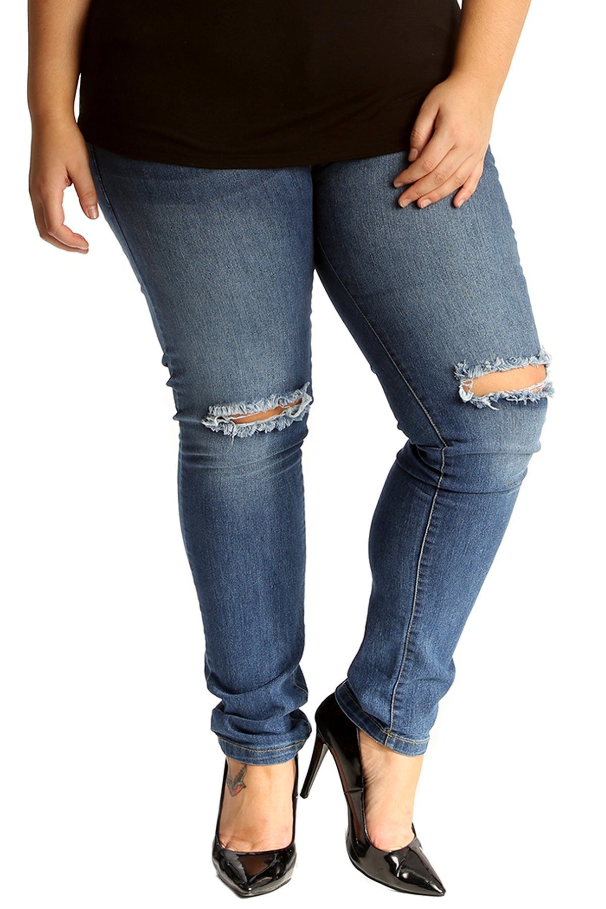 Straight Leg Ripped Jeans Jeans WearAll