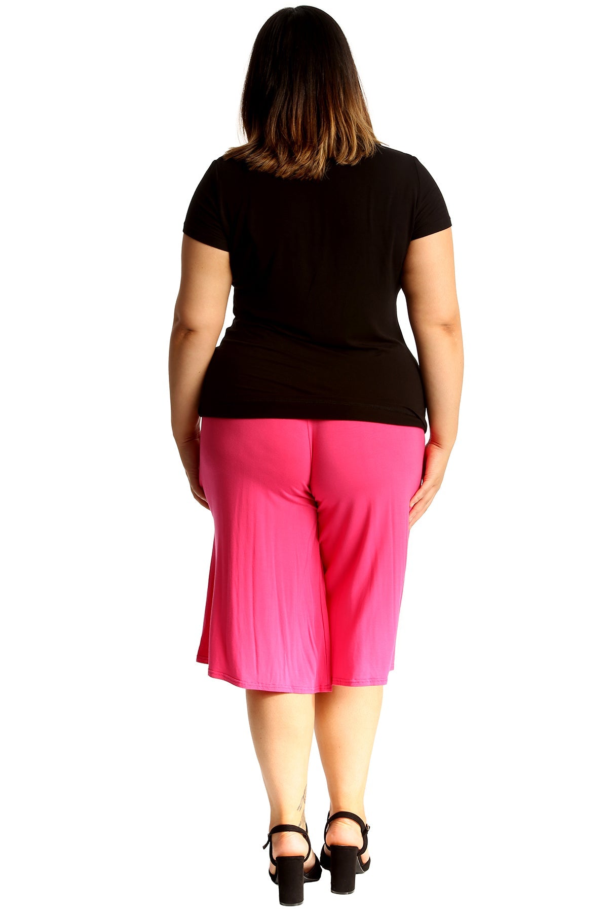 Plus Size Plain Viscose Culottes Shorts WearAll