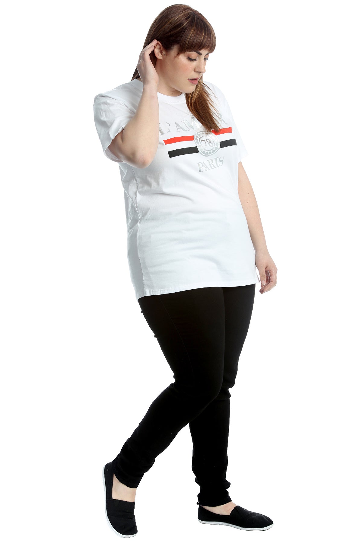 Amour Paris Print Baggy Short Sleeve T-Shirt Tops WearAll