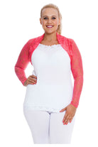 Cropped Lace Bolero Shrug Tops WearAll Coral 12-14