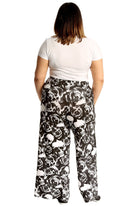 Plus Size Skull Roses Print Palazzo Trouser Palazzo WearAll