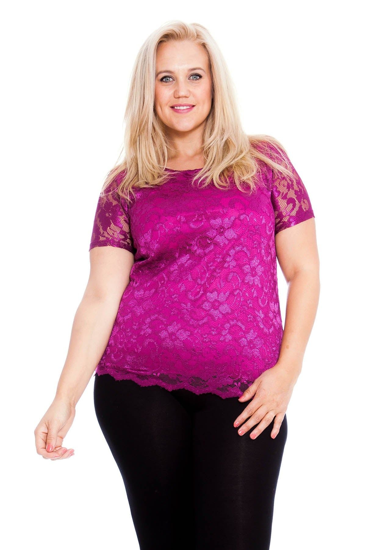 Lace Lined Scallop Edge T-Shirt Top Tops WearAll