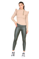Ribbed Knit Gold Button Detail Jumper with Frill Playsuits & Jumpsuits WearAll