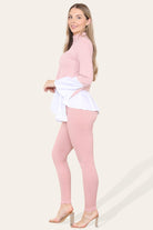 Ribbed Lounge Wear Flared Shirt and Leggings Co-Ord Set Loungewear WearAll