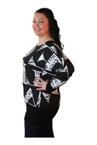 Letters Print Batwing Top Tops WearAll