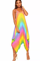 Plus Size Lagenlook Strappy Baggy Harem Jumpsuit 16-22 Jumpsuit WearAll Rainbow One Size Fits 16-22