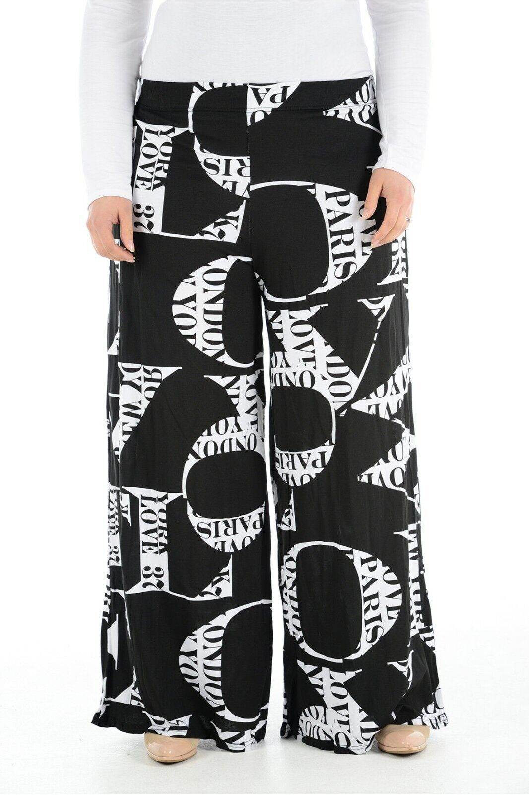 Letters Print Palazzo Trouser Palazzo WearAll