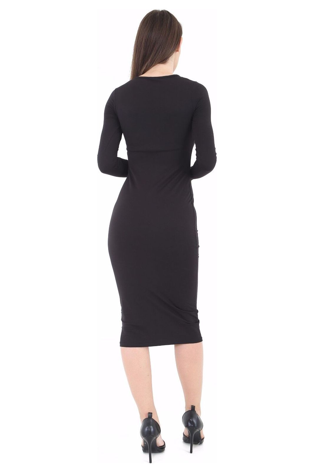 Bodycon Stretch Plain Midi Dress Dress WearAll