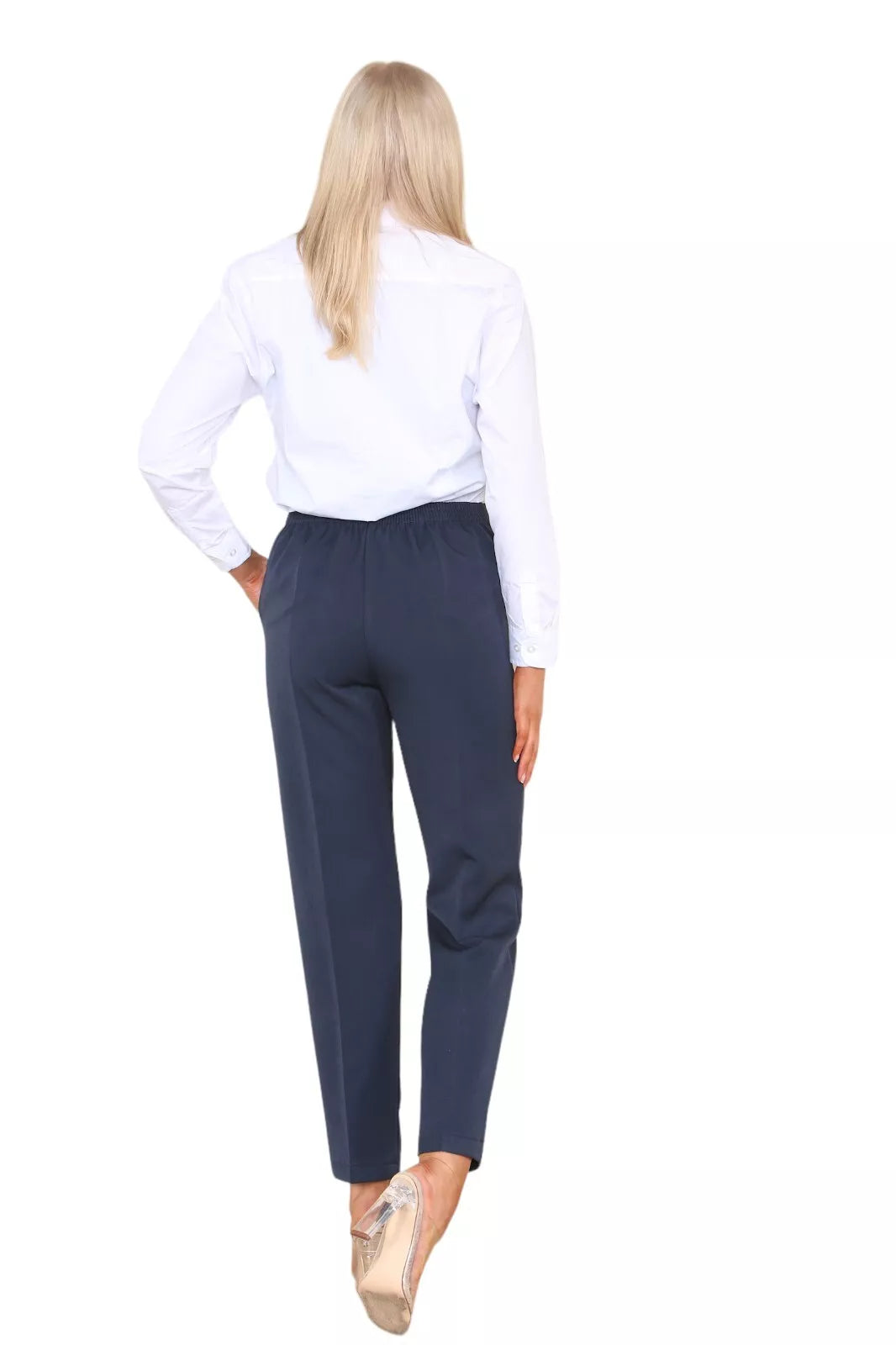 Half Elasticated Pocket Trouser - Blue, Taupe, White Trousers WearAll