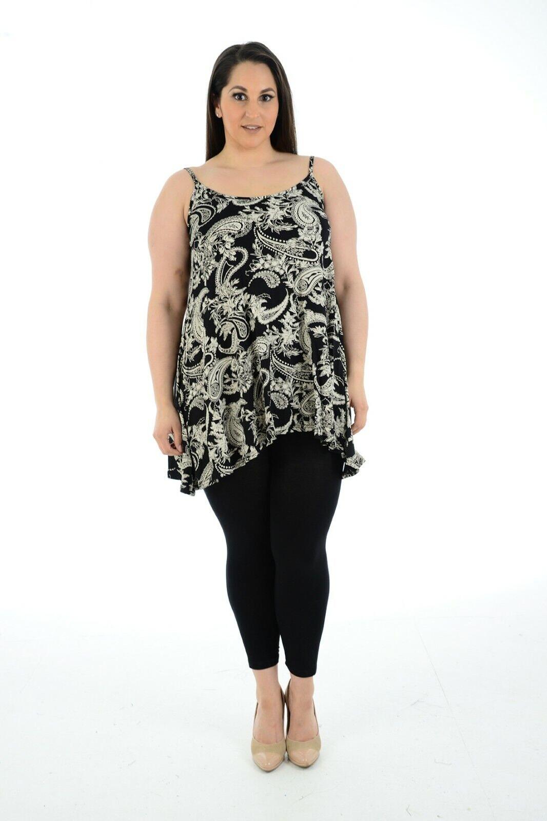 Plus Size Abstract Animal Paisley Print Vest Top Tops WearAll Mocha 16-18