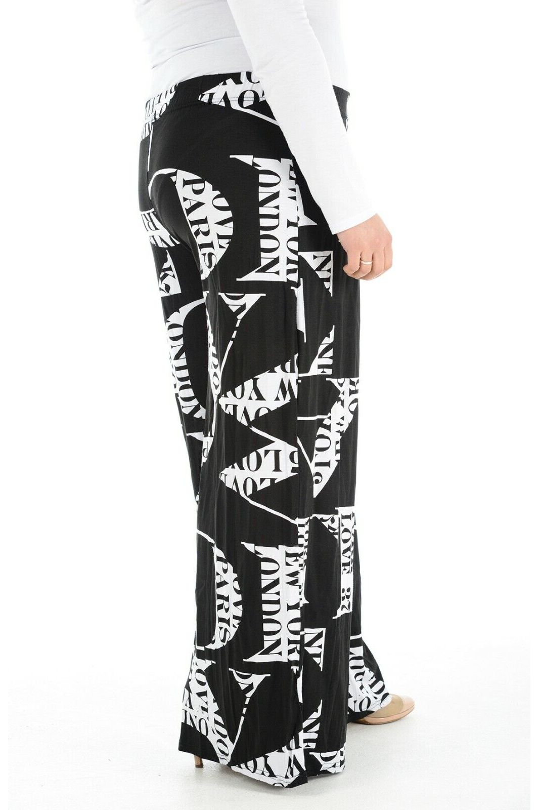 Plus Size Letters Print Palazzo Trouser Palazzo WearAll