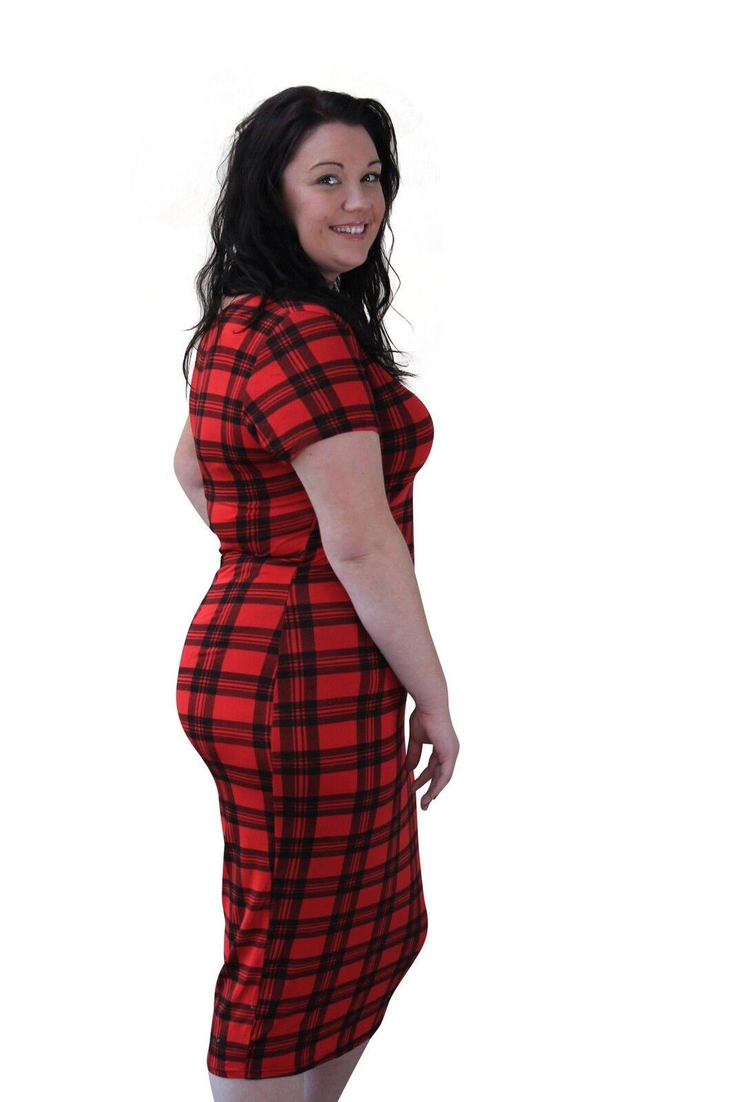 Red Tartan Checked Midi Dress Dress WearAll