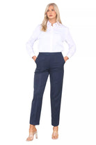 Half Elasticated Pocket Trouser - Blue, Taupe, White Trousers WearAll