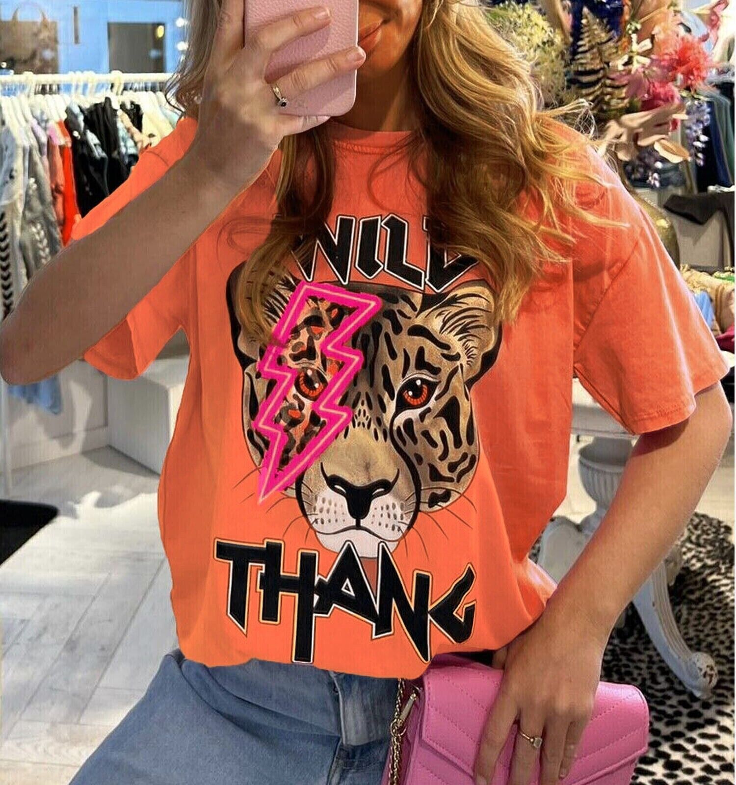 Tiger Print T-Shirt WearAll Orange 16-18