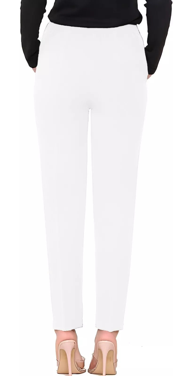 Half Elasticated Pocket Trouser - Blue, Taupe, White Trousers WearAll