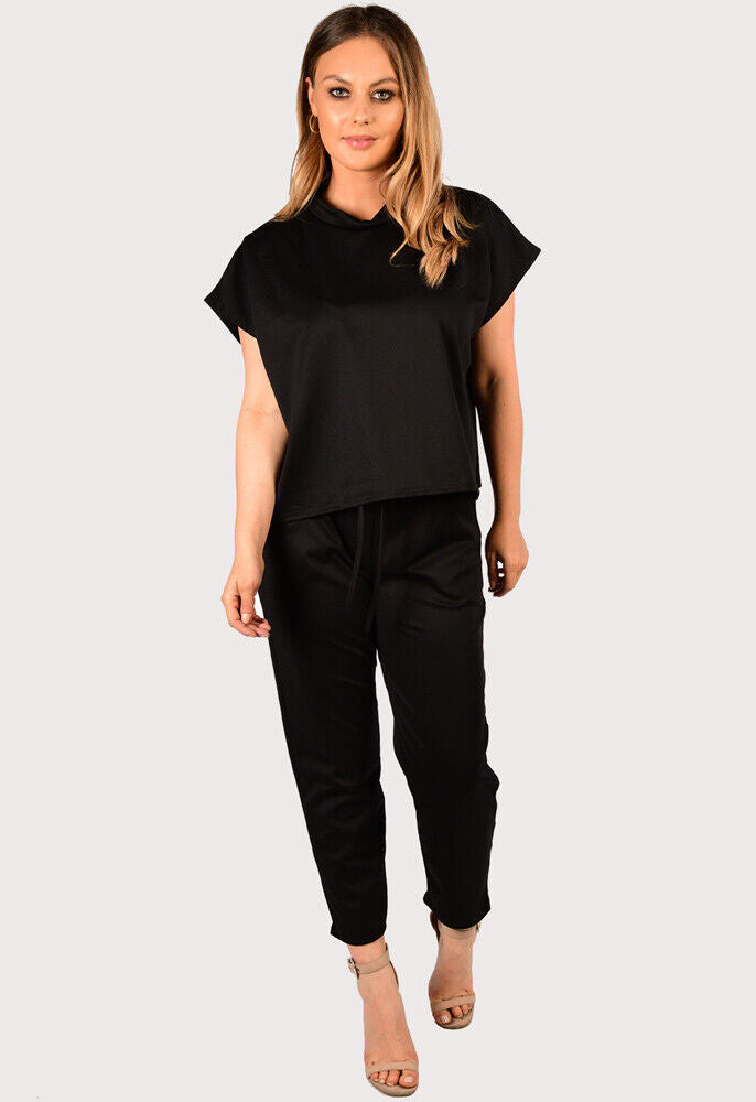Boxy Short Sleeved Round Neck Two Piece Loungewear Tracksuit Loungewear WearAll