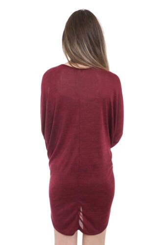 Plus Size Plain Batwing Dip Hem Baggy Top Tops WearAll