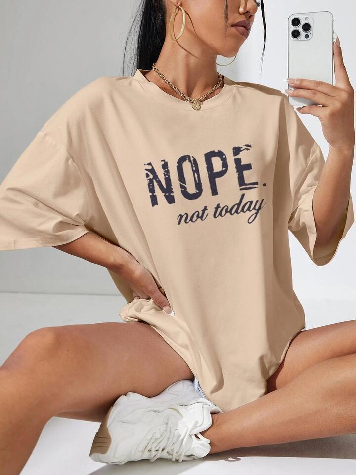 Nope T-Shirt Clothing WearAll Beige 8-10