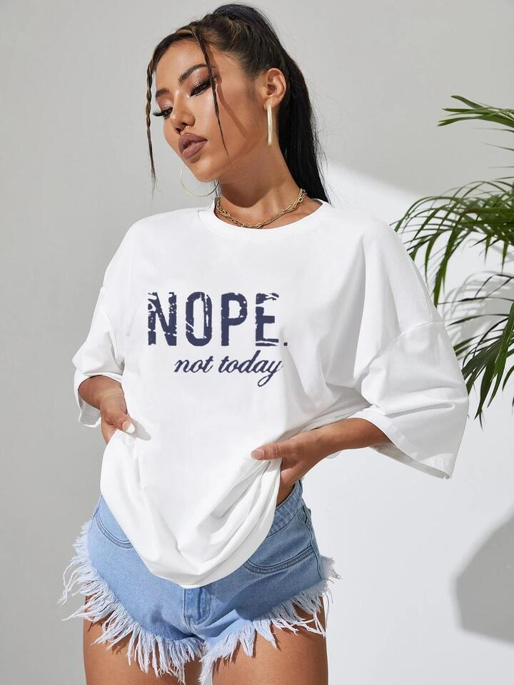Nope T-Shirt Clothing WearAll White 8-10