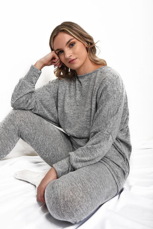 Dip Hem Top And Joggers Loungewear Tops WearAll