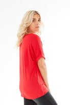 Plus Size Short Turn Up Sleeve Baggy Top Tops WearAll