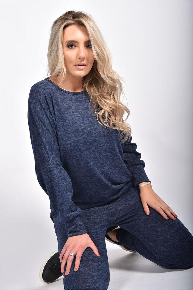Dip Hem Top And Joggers Loungewear Tops WearAll