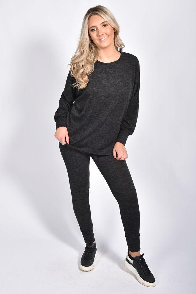 Dip Hem Top And Joggers Loungewear Tops WearAll