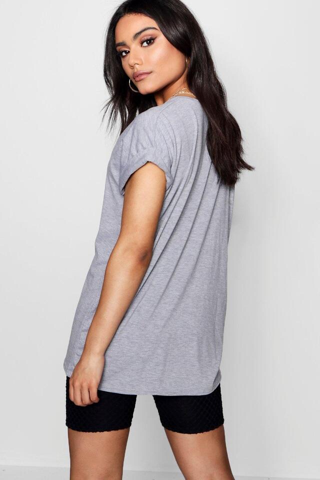 Plus Size Short Turn Up Sleeve Baggy Top Tops WearAll