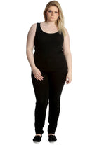 Plain Ribbed Neck Vest Top Tops WearAll