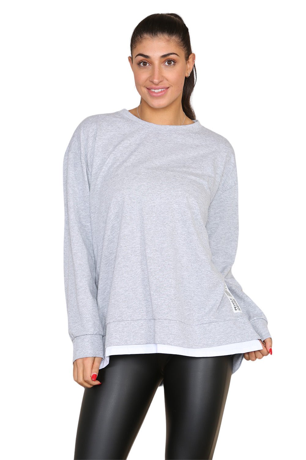 Side Zip Top Top & Bodysuit WearAlls Grey One Size (8-14)
