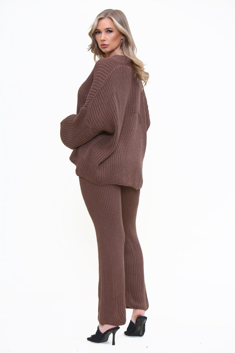 Chunky Knitted Button Up Set Loungewear WearAll