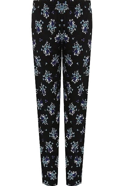 Teal Floral Print Full Length Trouser Trousers WearAll Teal 14