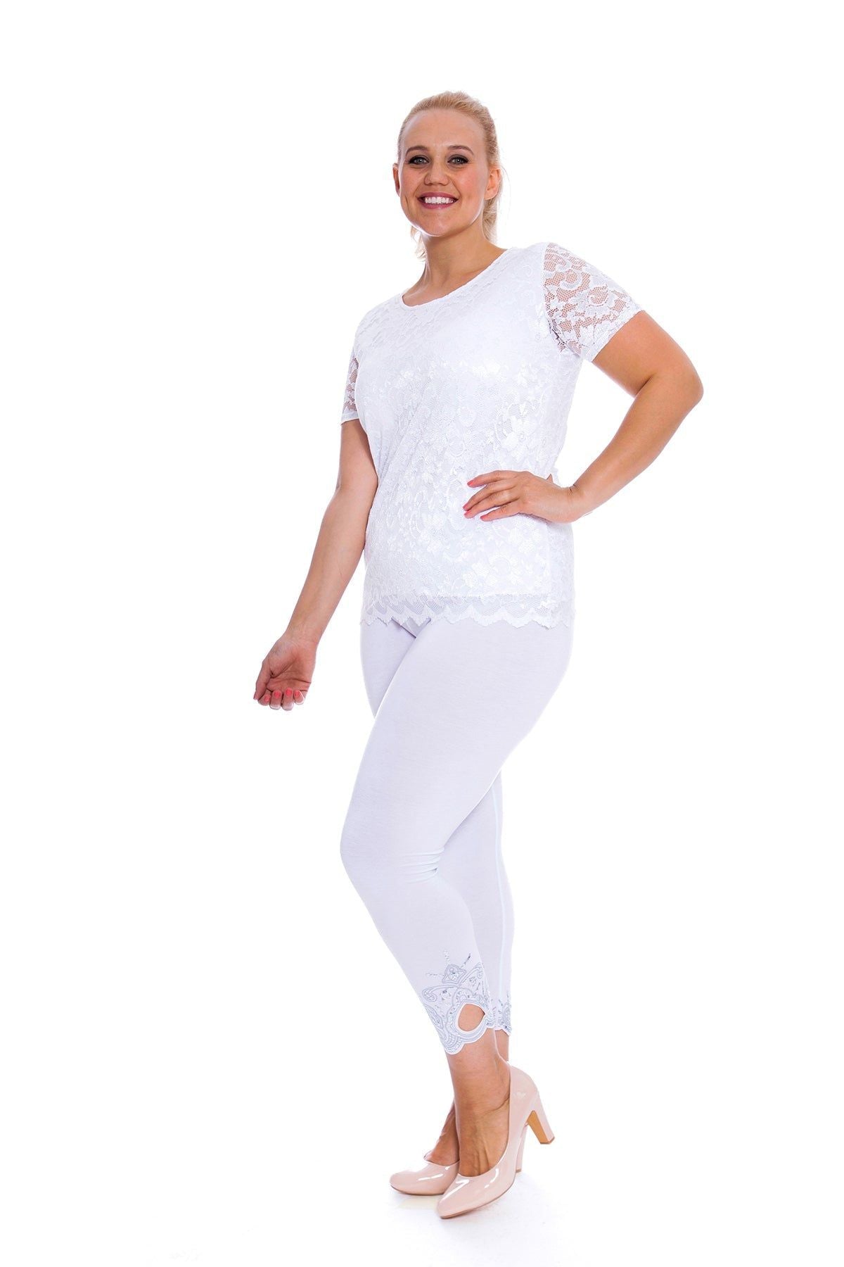 Lace Lined Scallop Edge T-Shirt Top Tops WearAll