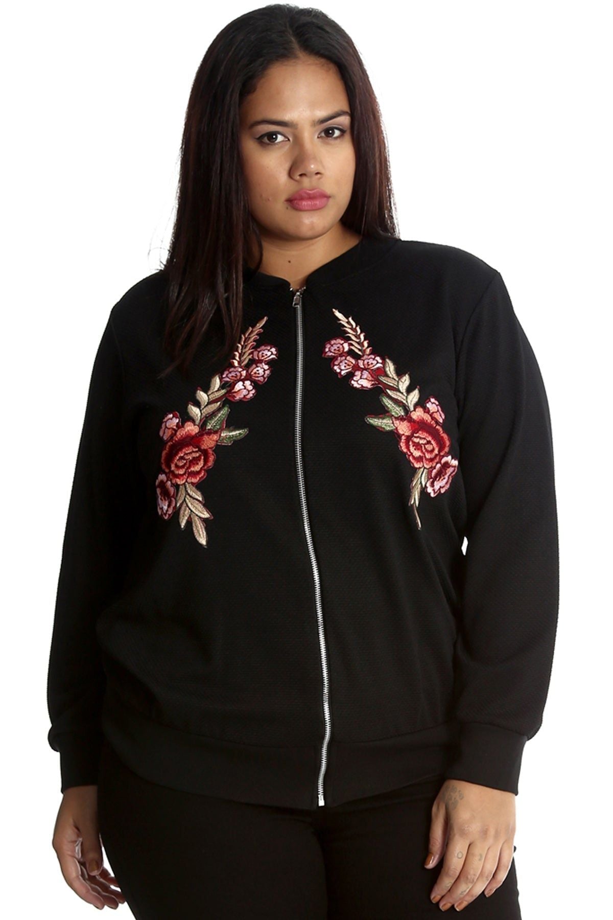 Embroidered Vintage Bomber Jacket Floral Print Jacket WearAll