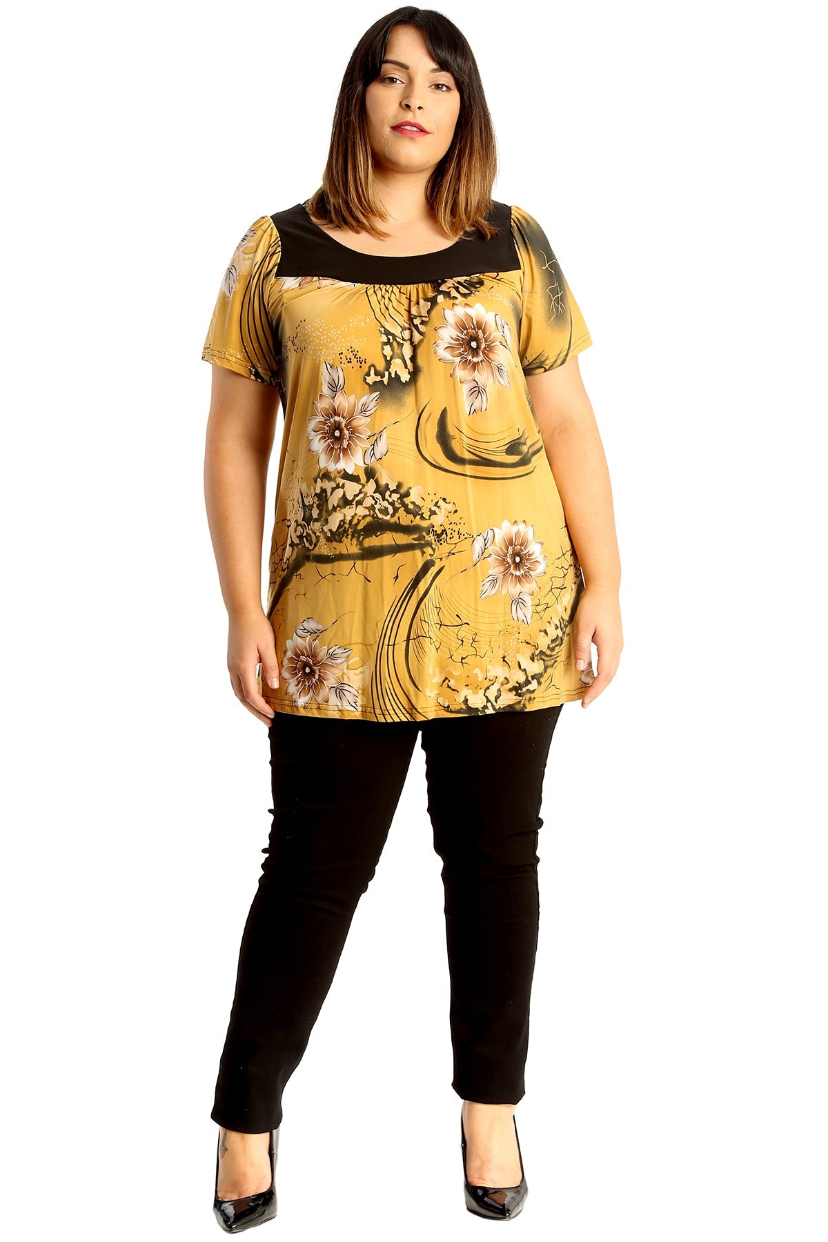 Floral Print Smock Tunic T-Shirt Top Tops WearAll