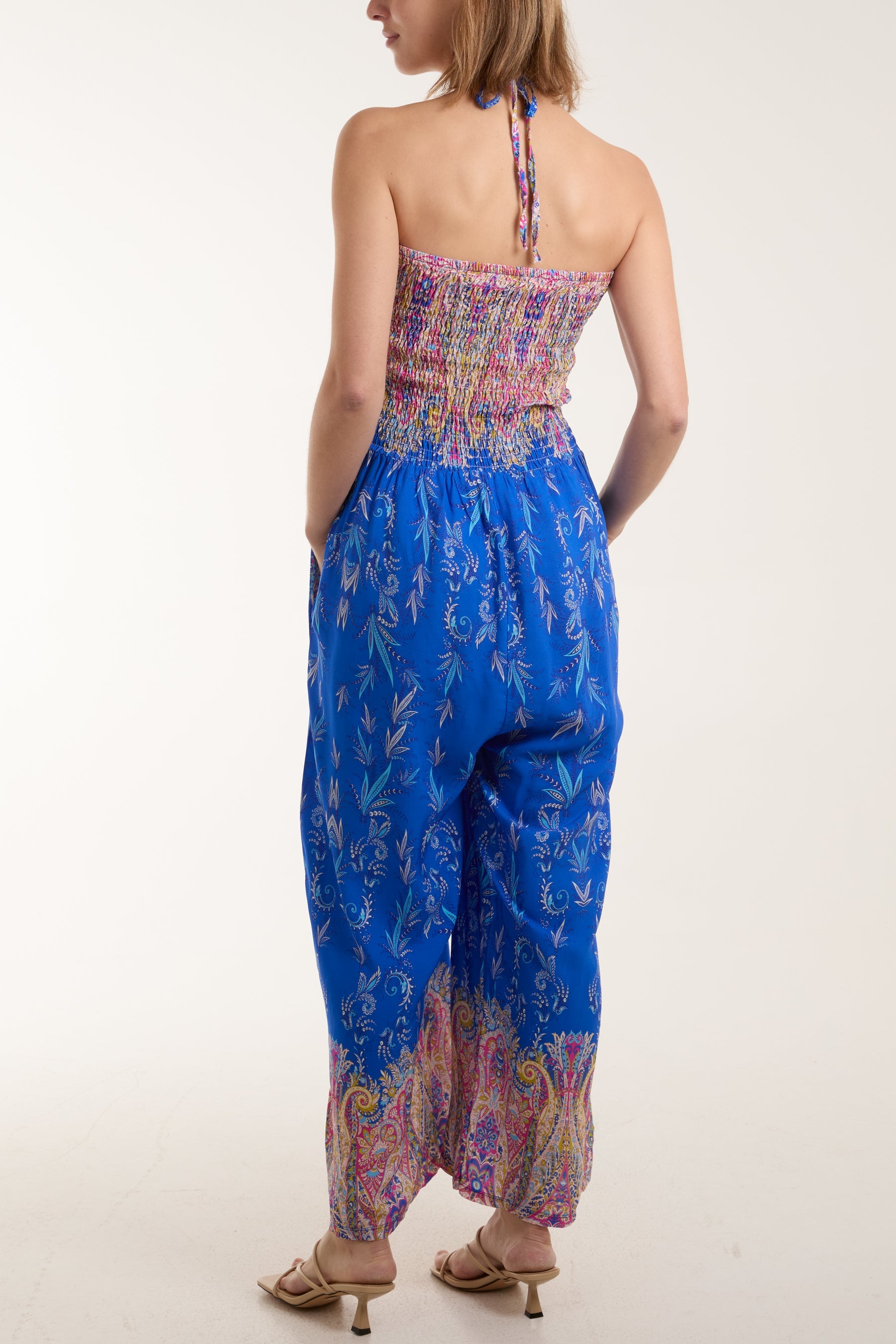 Floral Shirred Bandeau Jumpsuit Jumpsuits WearAll