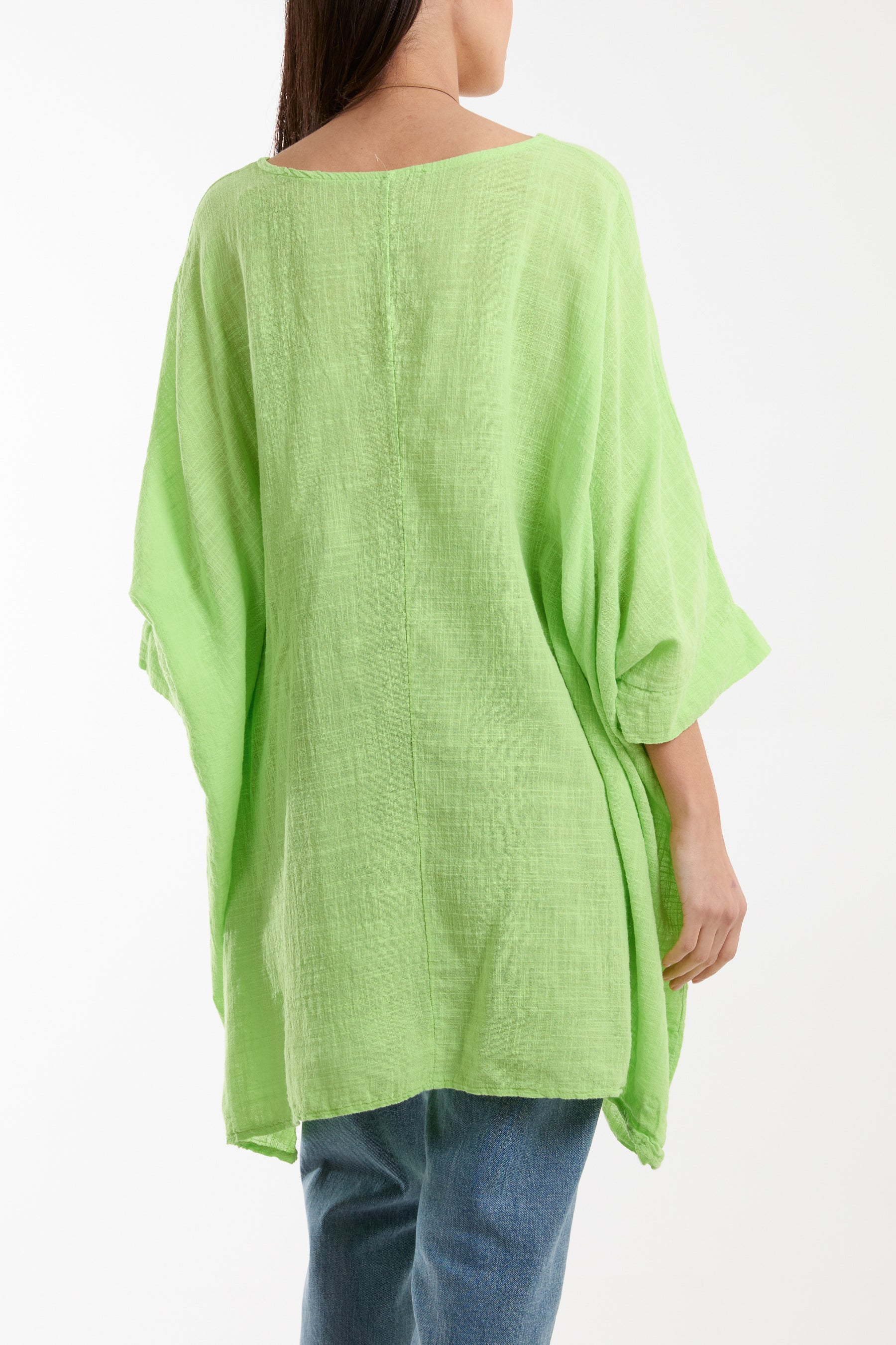 Cotton Mix Necklace Pockets Top Tops WearAll