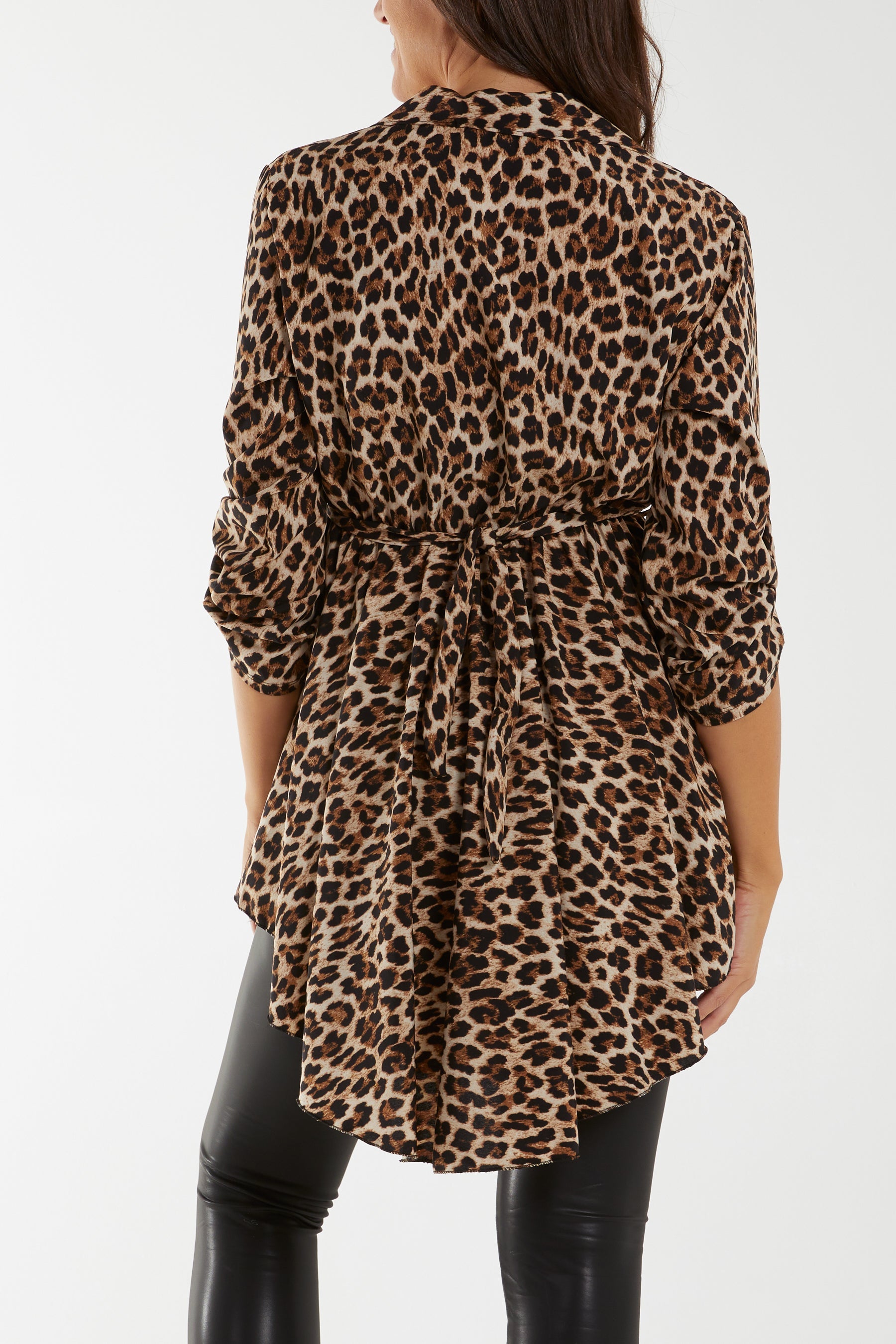 Leopard Print Belted Shirt Dresses WearAll