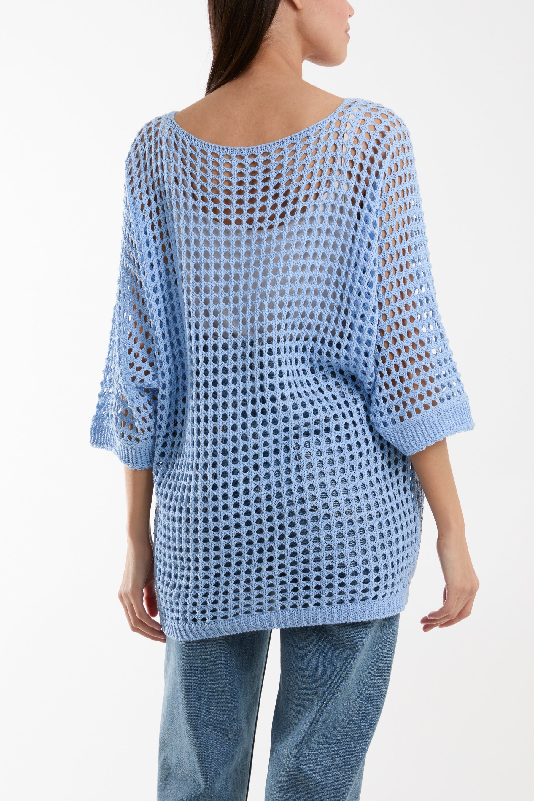 V-Neck Daisy Crochet Top Jumpers WearAll