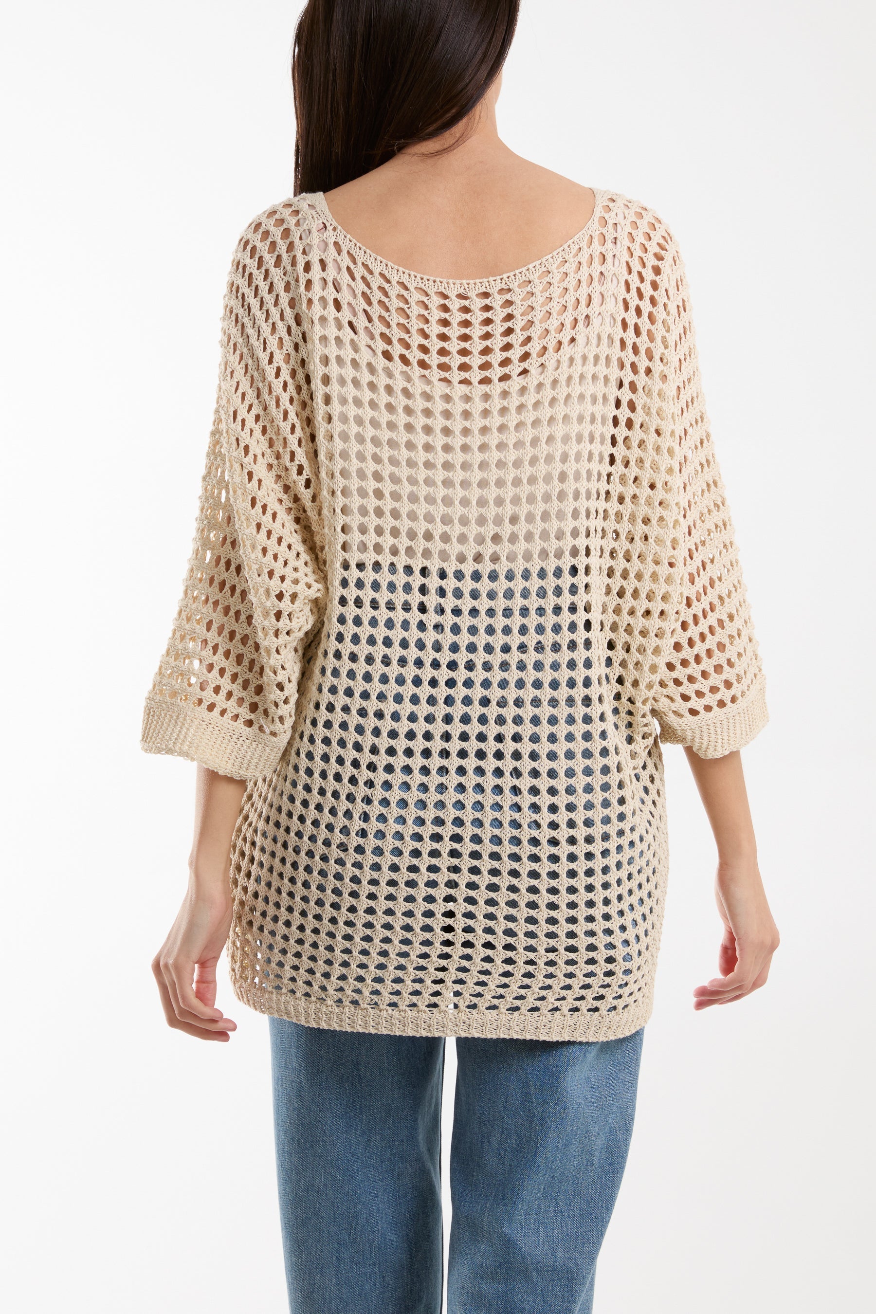 V-Neck Daisy Crochet Top Jumpers WearAll