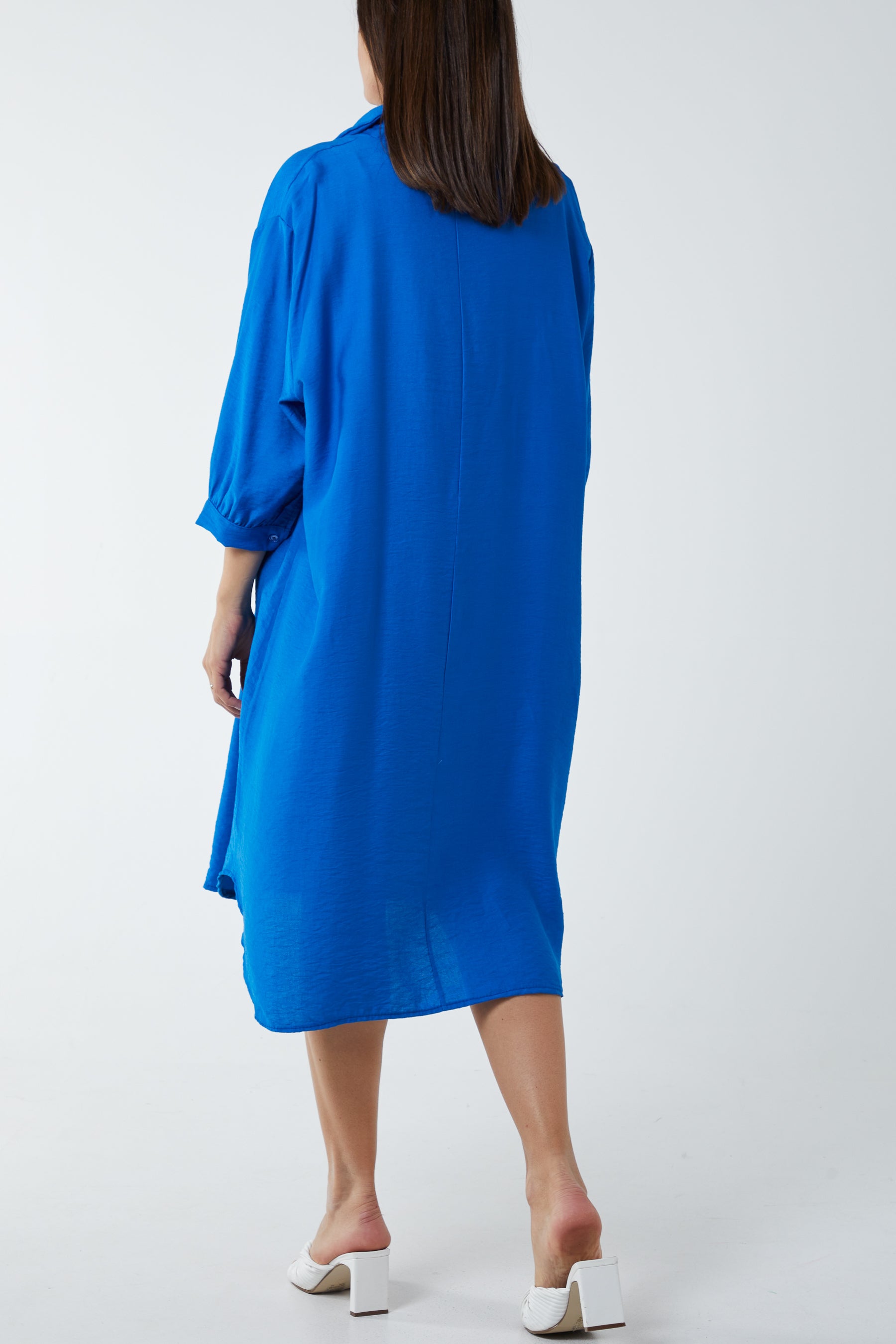 V-Neck Collared Midi Dress DMF2 WearAll