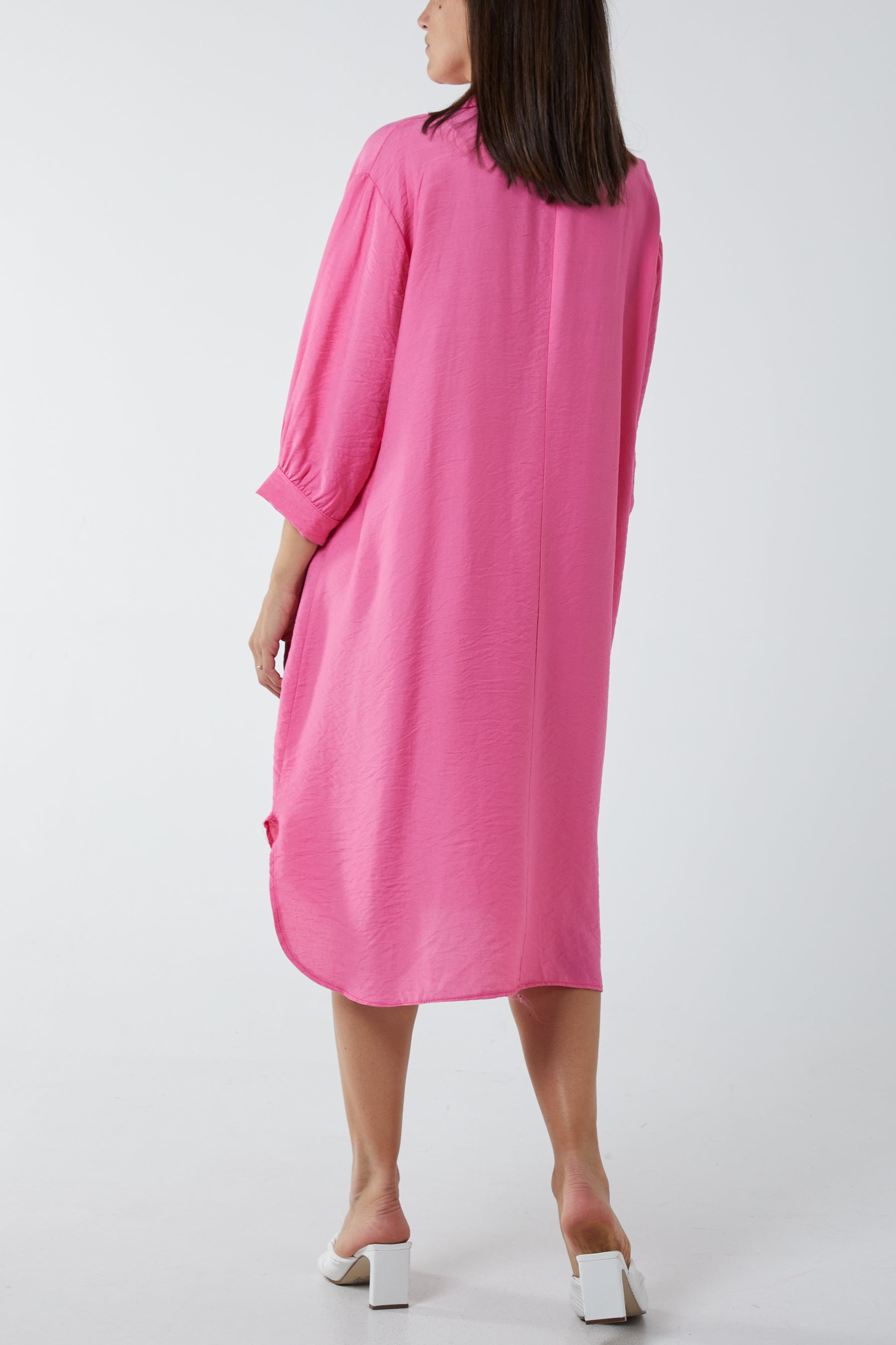 V-Neck Collared Midi Dress DMF2 WearAll