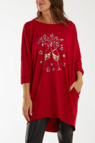 Sequin Glasses Pockets Sweatshirt Dress Dresses WearAll