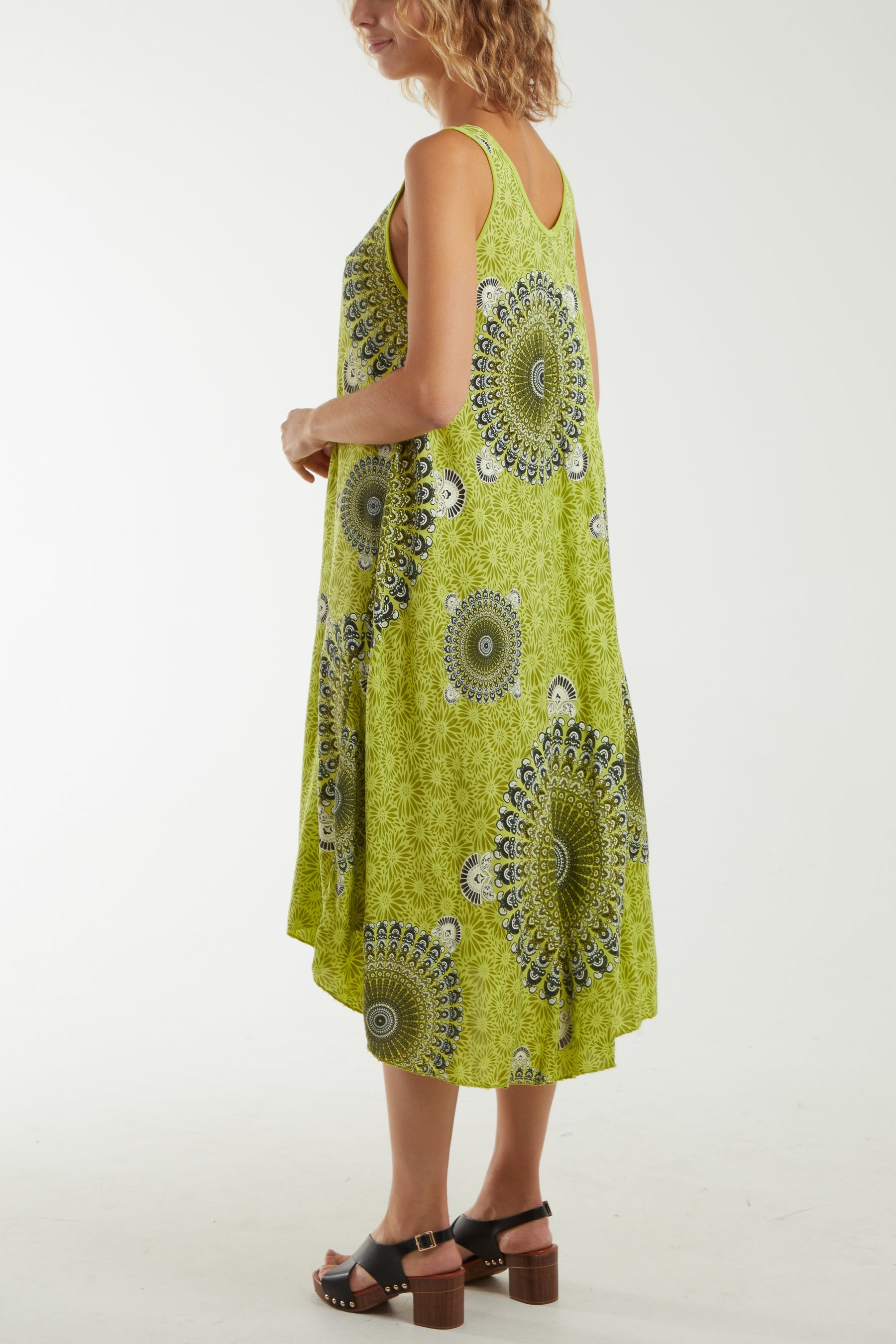 Mandala Relaxed Fit Sleeveless Midi Dress Dresses WearAll