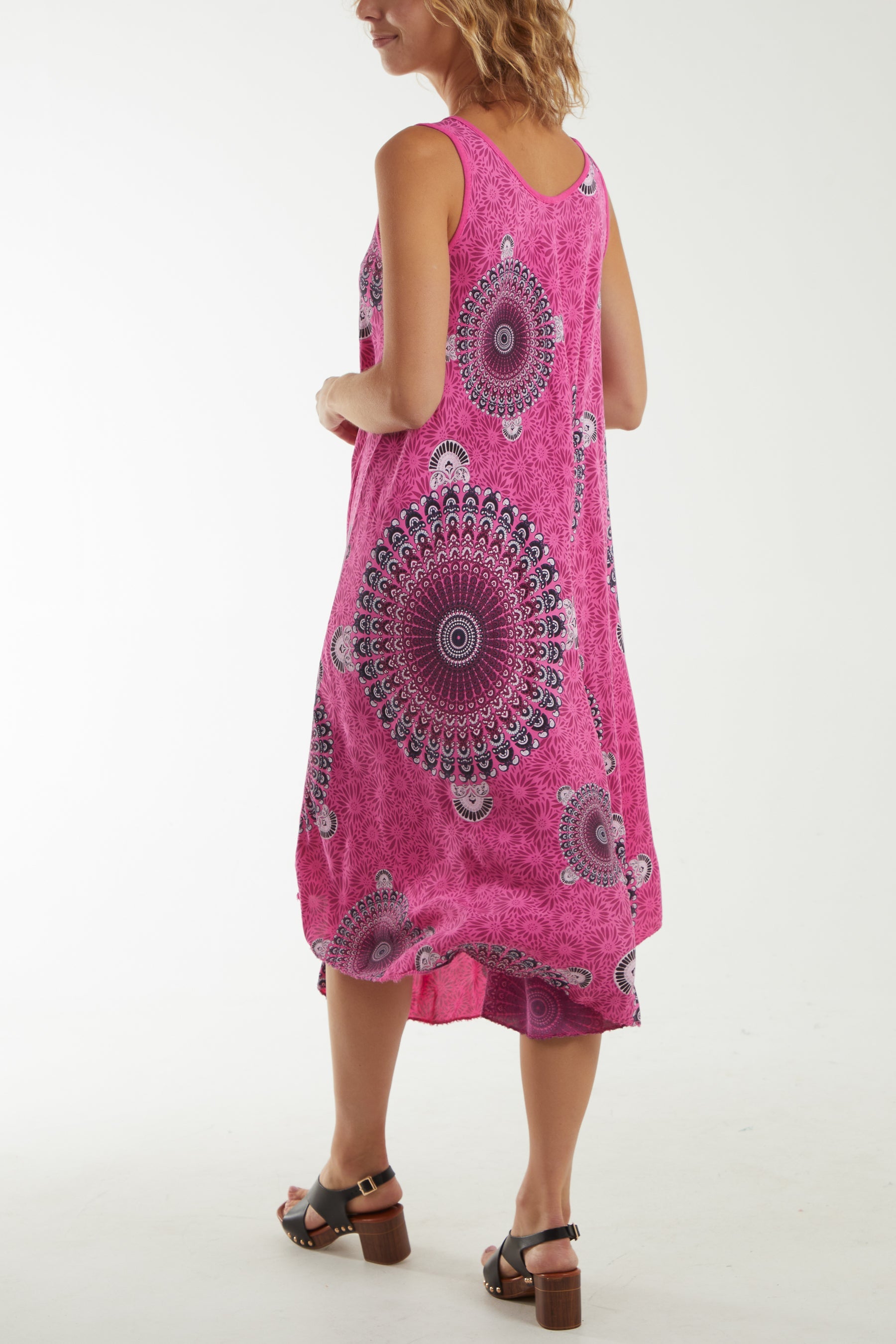 Mandala Relaxed Fit Sleeveless Midi Dress Dresses WearAll